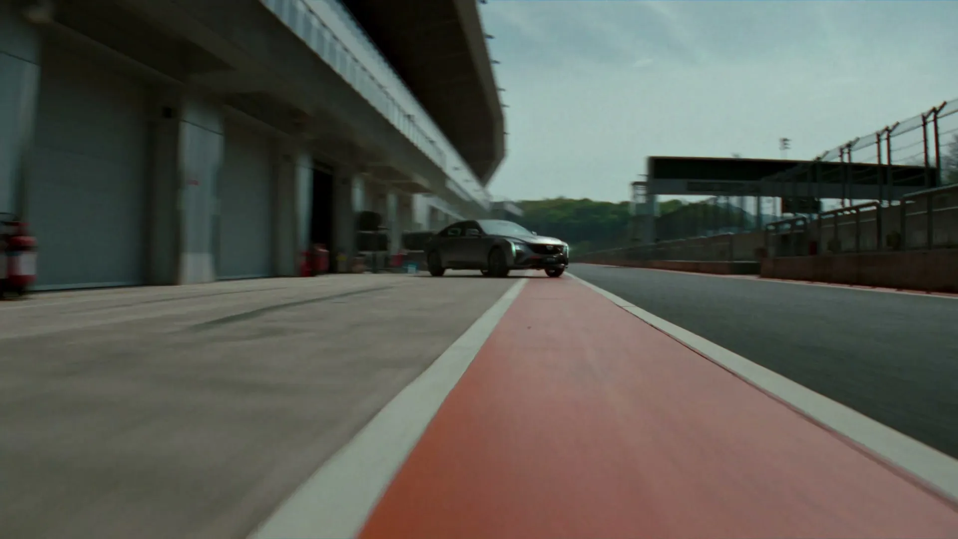 A CT5 entering the pit lane