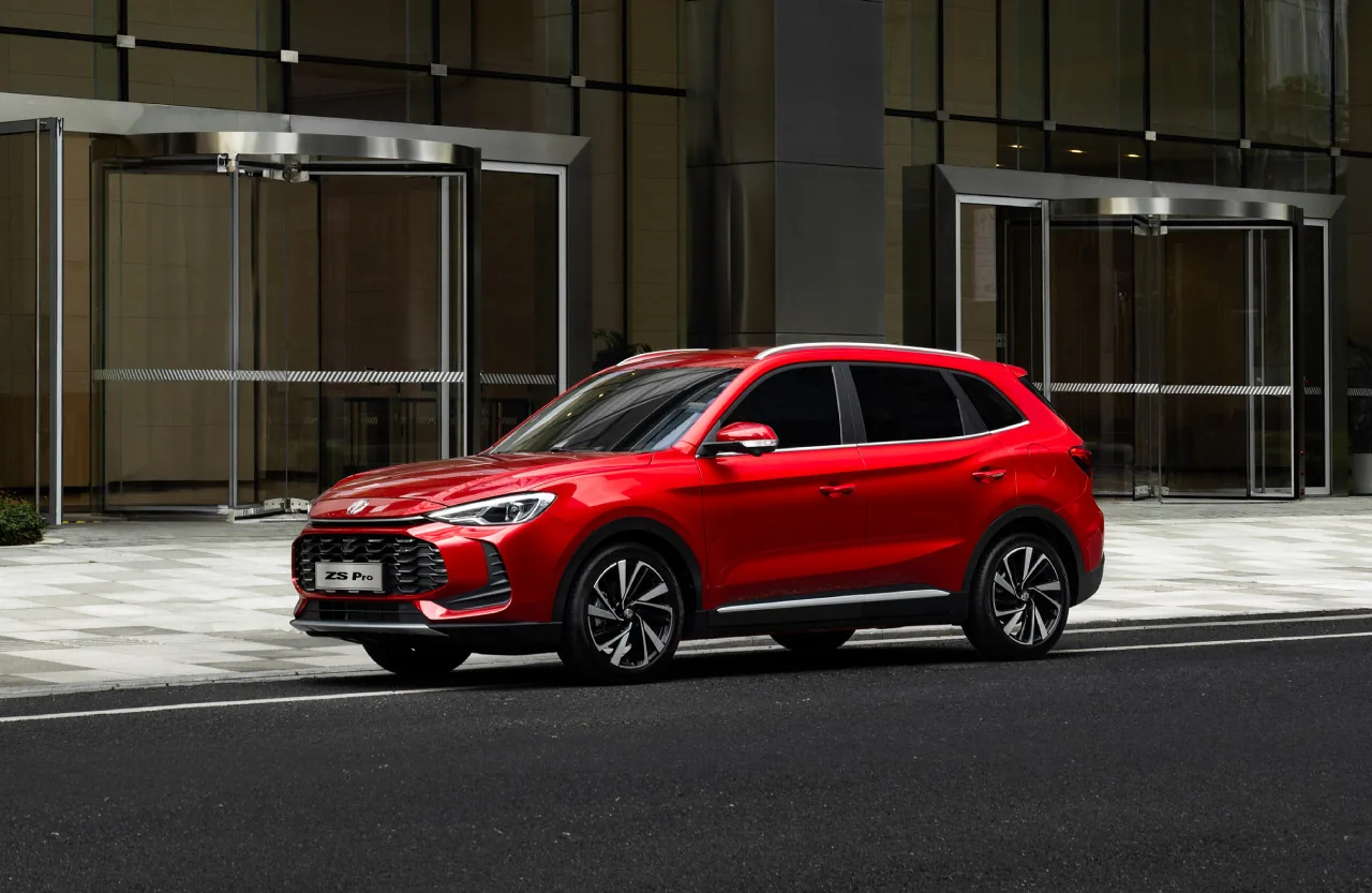 A red MG ZS Pro, the second model in the radio campaign